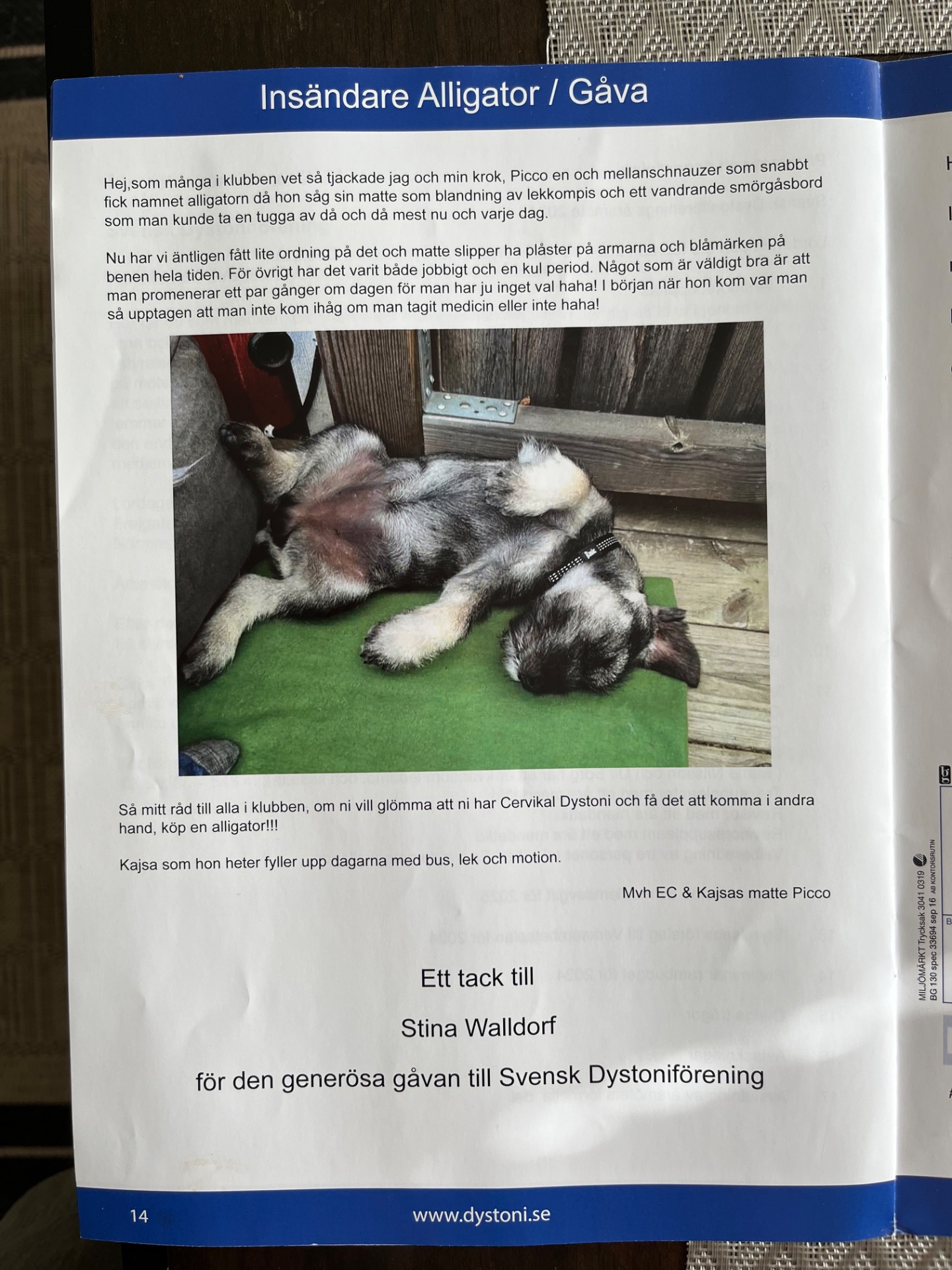 Har fått en hälsning från Heddas syster som lever ett härligt och aktivt liv i Hova